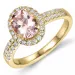 morganit Diamantring in 14 Karat Gold 1,28 ct 0,53 ct