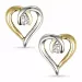 Herz diamantohrringe in 14 karat gold und weißgold mit diamanten 