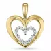 Herz diamant anhänger in 14 karat gold- und weißgold 0,18 ct