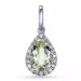 grünem Amethyst Diamantanhänger in 14 karat Weißgold 0,10 ct 1,55 ct