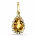 Citrin Diamantanhänger in 14 karat Gold 0,10 ct 1,55 ct
