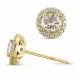 runden morganit Diamantohrringe in 14 Karat Gold mit morganit und Diamant 