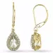Tropfen grünem Amethyst Diamantohrringe in 14 Karat Gold mit Diamant und Amethyst 