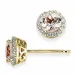 runden Diamantohrringe in 14 Karat Gold mit morganit und Diamant 