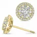 runden Diamantohrringe in 14 Karat Gold mit Diamant und Diamant 