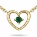 42 cm Herz Smaragd Anhänger mit Halskette in 14 karat Gold 0,06 ct