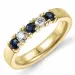 kraftvoller blauem Saphir Memoirering in 14 Karat Gold 2 x 0,10 ct 0,40 ct
