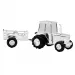 Taufgeschenk: Traktor mit Anhänger Sparschwein in verchromt  Modell: 152-86904