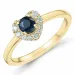 Herz Saphir Diamantring in 14 Karat Gold 0,45 ct 0,159 ct