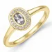 ovaler morganit Brillantring in 14 Karat Gold 0,18 ct 0,072 ct