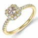 viereckigem morganit Brillantring in 14 Karat Gold 0,22 ct 0,246 ct