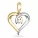 Herz Diamant Anhänger in 14 karat Gold- und Weißgold 0,04 ct