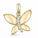 Schmetterlinge Diamant Anhänger in 14 karat Gold 0,05 ct