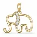 Elefant Diamant Anhänger in 14 karat Gold 0,04 ct