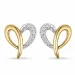 Herz Diamant Ohrstecker in 14 Karat Gold und Weißgold mit Diamant 