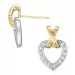 Herz Brillant Ohrringe in 14 Karat Gold und Weißgold mit Diamant 