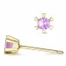 2 x 0,13 ct pink Saphir Solitärohrstecker in 14 Karat Gold mit pinkfarbenem Saphir 