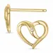 Herz Brillant Ohrringe in 14 Karat Gold mit Diamant 