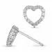 Herz Ohrstecker in 14 Karat Weißgold mit Diamant 