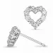 Herz Ohrstecker in 14 Karat Weißgold mit Diamant 