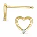 Herz Brillantohrringen in 14 Karat Gold mit Diamant 