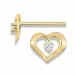 Herz Ohrringe in 14 Karat Gold mit 