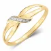 Einfacher Diamant Ring in 14 Karat Gold mit Rhodium 0,01 ct