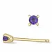 2 x 0,05 ct Amethyst Solitärohrstecker in 14 Karat Gold mit Amethyst 