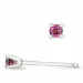 2 x 0,05 ct pink Turmalin Solitärohrstecker in 14 Karat Weißgold mit Turmalin