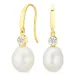 Perle Ohrringe in 9 Karat Gold mit Zirkon - Gold Collection