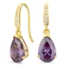tropfenförmiger Ohrringe in 9 Karat Gold mit Amethyst und Zirkon - Gold Collection
