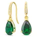 tropfenförmiger Ohrringe in 9 Karat Gold mit Smaragd und Zirkon - Gold Collection