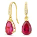tropfenförmiger Ohrringe in 9 Karat Gold mit Rubin und Zirkon - Gold Collection