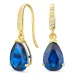 tropfenförmiger Ohrringe in 9 Karat Gold mit Saphir und Zirkon - Gold Collection