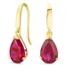 tropfenförmiger Ohrringe in 9 Karat Gold mit Rubin und Zirkon - Gold Collection