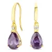 tropfenförmiger Ohrringe in 9 Karat Gold mit Amethyst und Zirkon - Gold Collection