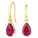 tropfenförmiger Ohrringe in 9 Karat Gold mit Rubin und Zirkon - Gold Collection