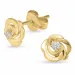 Blumen Ohrringe in 9 Karat Gold mit Zirkon