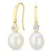 Perle Ohrringe in 14 Karat Gold mit Zirkon - Gold Collection