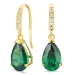tropfenförmiger Ohrringe in 14 Karat Gold mit Smaragd und Zirkon - Gold Collection
