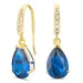 tropfenförmiger Ohrringe in 14 Karat Gold mit Saphir und Zirkon - Gold Collection
