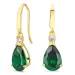 tropfenförmiger Ohrringe in 14 Karat Gold mit Smaragd und Zirkon - Gold Collection