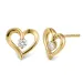 Herz Ohrringe in 14 Karat Gold mit Zirkon - Gold Collection