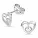 Herz Ohrringe in 14 Karat Weißgold mit 
