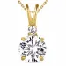 Zirkon Halskette aus vergoldetem Sterlingsilber und Anhänger aus 14 Karat Gold