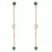 lange Smaragd Brillantohrringen in 14 Karat Gold mit Diamant und Smaragd 