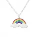 Regenbogen mehrfarbigem Anhänger mit Halskette aus Silber