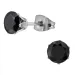 6 mm schwarz Zirkon Ohrstecker in Titan