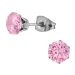 6 mm rosa Zirkon Ohrstecker in Titan