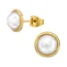 9 mm runden Perle Ohrstecker in vergoldetem Stahl